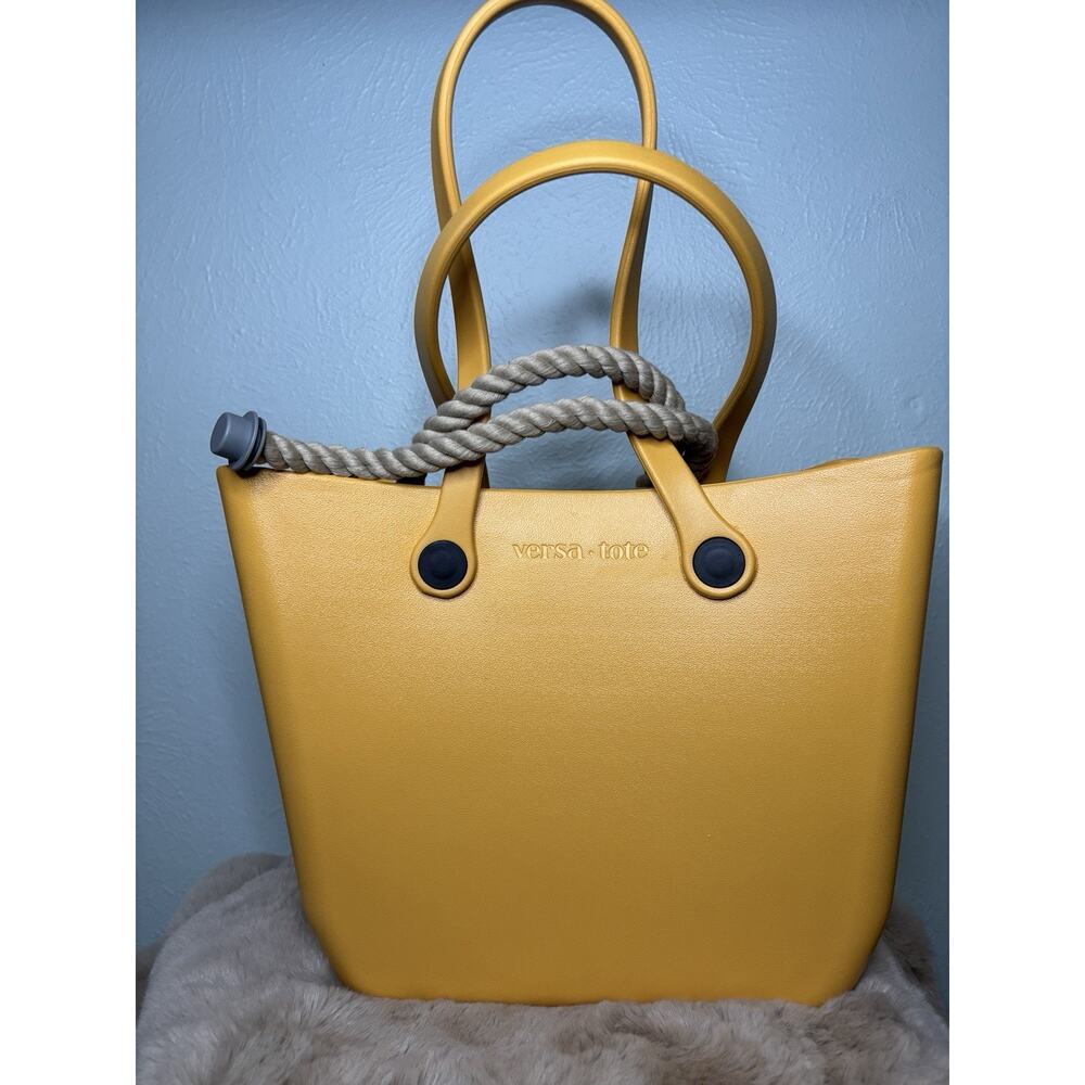 VERSA TOTE Rubber Bag Yellow‎ W/ Extra Set of Rope Handles